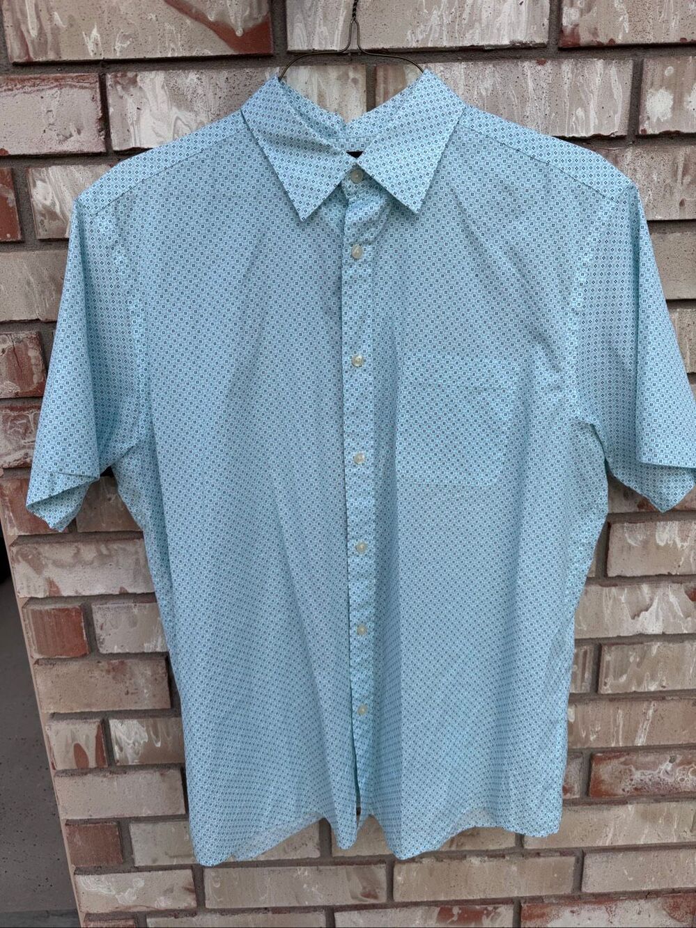 Roundtree & York men’s large 100% cotton button up floral short sleeve shirt ret